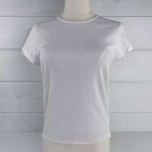 American Eagle Ribbed T-Shirt Layering‎ Tee XL White Stretch Base Layer 90s Y2K